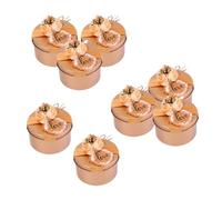 Healvian Caja de Obsequio para Dulces de Boda Pequeña, Metal Lacado Color Champán, Set de 8 Piezas, Adecuado para Embalaje y Decoración en Fiestas y Matrimonios