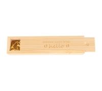 Healvian Caja de Recuerdo de Prueba de Embarazo Caja de Recuerdos de Madera Beige Diseño de Huella para Guardar Test de Embarazo para Cuna para Padres Primerizos