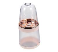 Healvian Caja Organizadora Redonda para Brochas de Maquillaje con Tapa Soporte de Almacenamiento Cosmético y Polvo Cubo de Almacenamiento para Escritorio Color Rosa