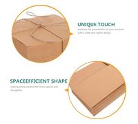 Healvian Cajas de Obsequio Cuadradas de Papel Kraft 10 Unidades Cuerda de Cáñamo y Etiqueta Blanca, para Bodas y Eventos, Tamaño 14,7X14,7X9,9 CM