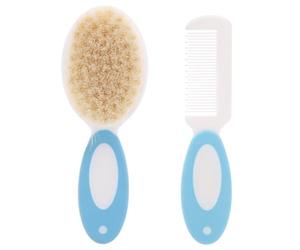 Healvian Cepillo de Pelo para Niños de Lana Natural y Abs, Masajeador y Estimulador del Cuero Cabelludo, 2 Piezas para Bebés y Niños Pequeños, Adecuado para Cuidado Diario