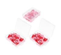 Healvian Chinchetas de Plástico Forma de Corazón Colores Rojo y Rosa 300 Unidades en 3 Cajas para Corcho Tableros de Anuncios Manualidades y Oficina