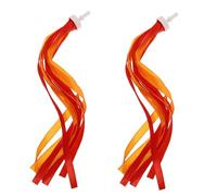 Healvian Cintas Borlas para Manillar de Bicicleta Infantil Accesorio Decorativo para Bicicletas y Patinetes Poliéster Duradero Colores Rojo y Naranja Adecuado Adolescentes Accesorios