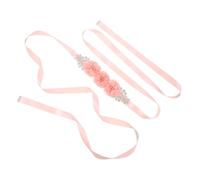 Healvian Cinturón Elástico de Flores y Perlas para Mujer Fajín Nupcial para Embarazadas Accesorio Elegante para Vestidos de Novia y Madrinas Color