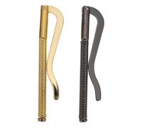 Healvian Clip para Billetes Plegable Metálico 75mm, Abrazadera de Resorte Antioxidante, Accesorios para Billetera Hombre, Uso Diario y Regalos, Set 2 Piezas (Dorada y Negra