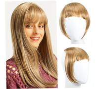 Healvian Clip para Flequillo Sintético Realista Extensiones de Pelo Postizo Falsas Fácil de Usar Integración para Mujer Eventos y Diario