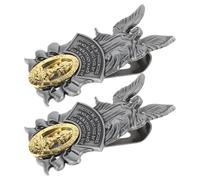 Healvian Clip para Visera de Coche 2 Piezas de Metal Dije de Ángel Guardián, Accesorio Decorativo Resistente a Rayos UV para Conducción Segura y Amuleto Inspirador de Viaje