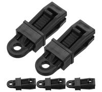 Healvian Clips para Tienda de Campaña Grandes de Plástico Resistente, Juego de 5 Unidades Negro, Abrazaderas para Lonas al Aire Libre, Accesorios para Acampar y Asegurar Toldos