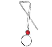 Healvian Colgante Lupa Portátil 5X Cadena Monóculo para Hombre y Lupa Óptica para Personas Mayores Collar Rojo Multifuncional para Uso Diario y Lectura