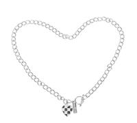 Healvian Collar Colgante de Corazón Diseño de Tablero, Gargantilla Creativa para Dama, Cadena para Clavícula en Estilo Minimalista, Accesorio Único para San Valentín y Uso Diario