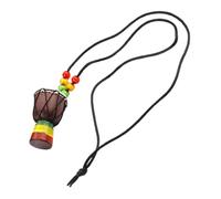 Healvian Collar Colgante Mini Djembé Africano Madera y Piel De Cabra, Joyería Para Amantes Música, Accesorio Unisex Para Uso Diario y Eventos Musicales, Color Triple Oscuro
