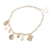 Healvian Collar Colgante para Mujer Colgante de Aleación de Rostro Humano, Cadena Decorativa Dorada, Joyería Femenina para Uso Diario y Ocasiones Obsequios