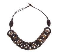 Healvian Collar de Cuentas de Cáscara Natural Bohemio Étnico, Accesorio de Verano Hawaiano, Collar Hecho a Mano de Color Café, Cadena de Suéter para Mujer, Estilo Tropical, Ligero