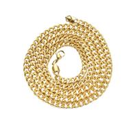 Healvian Collar De Hip Hop Cadena Cubana Acero Inoxidable Dorado Elegante Hombre Joyería Moda Urbana Tamaño Fino