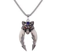 Healvian Collar para Hombres Colgante de Doble Diente Salvaje Pequeño Cadena de Aleación Resistente Estilo Hip Hop para Playa y Uso Diario Joyería Masculina Ligera y Cómoda