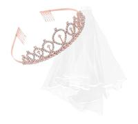 Healvian Conjunto de Diadema con para Fiesta de Bodas Velo de Novia Accesorio para La Cabeza para Novia Conjunto de Diadema para Despedida de Soltera