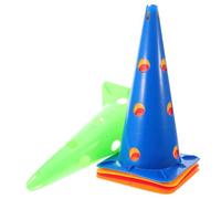 Healvian Conos de Entrenamiento para Fútbol y Baloncesto para 38 CM Base Cuadrada y Orificios Color Surtido Juego de 5 Unidades Material PE Resistente para Práctica Deportiva al Aire