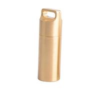 Healvian Contenedor De Soporte Aire Libre Bolsillo De La De Medicinas Planificador De Mini Llavero Anillos De Dedo De Garra Pastilla a Prueba De Agua Golden