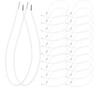 Healvian Cordón Elástico Redondo de 2 MM de Grosor Clips Metálicos para Sombreros, Máscaras y Proyectos de Manualidades, 30 Piezas de 40 CM
