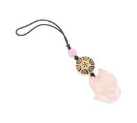 Healvian Cordón para Teléfono Móvil de Piedra Semipreciosa Colgante en Forma de Zorrito Rosa, Adorno y Dulce, Fácil de Instalar y Adecuado para Colgar Teléfono o Bolso