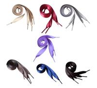 Healvian Cordones de Satén para Zapatos Planos 120 CM Set de 7 Pares en Colores Dulces Azul Oscuro Plateado Caqui Morado Marrón Rojo Oscuro y Negro Duraderos y Versátiles para
