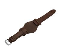 Healvian Correa de Cuero Auténtico Vintage para Reloj 20mm Bandeja Antialérgica, Correa Clásica Marrón para Hombre, Repuesto Cómodo para Uso Diario