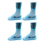 Healvian Cubrezapatos Impermeables de PVC Transparentes Antideslizantes Tubo Alto Talla XL 42-43 Color Azul 2 Pares por Paquete Protección para Lluvia Barro y Nieve en Exteriores