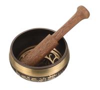 Healvian Cuenco de Cobre para Meditación y Relajación con Mazo de Madera, Cuenco Tibetano Multifunción para Yoga y Alivio del Estrés en Varios Colores Varios estilos