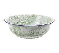 Healvian Cuenco de Esmalte Vintage para Amasar y Lavar el Rostro, Borde Redondeado y Boca Ancha, Fácil de Limpiar y Antiadherente, Adecuado para Baño de Pies y Uso Doméstico