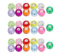 Healvian Cuentas cilíndricas acrílicas con agujero, 1000 piezas, cuentas de barril multicolor con núcleo plateado para bisutería DIY, pulseras, collares y manualidades creativas