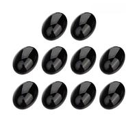 Healvian de Piedras de Ágata Negra Ovaladas Delicada y Atractiva 10 Piezas Base Plana para Joyería DIY y Decoración Artesanal