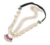 Healvian Diadema Bohemia Cadena De Palabras y Gemas De Imitación Para Boda Tocado De Novia Elegante De Aleación Diadema De Cadena Para Ceremonia