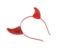 Healvian Diadema de Cuerno de Demonio Gemas de Imitación Aro Pelo Cuernos de Vaca Tocado Demoníaco para Disfraz de Halloween Cosplay y Decoración de Fiestas de Disfraces