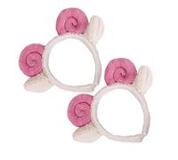 Healvian Diadema de Cuerno de Oveja Adorable Diadema de Vellón de Oveja Orejas de Cordero para Maquillaje de Mujer