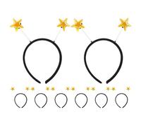 Healvian Diadema de Fiesta Amarilla 8 Piezas Estrellas Brillantes, Accesorio Divertido para Carnaval y Año, Diadema Antena Ligera y Reutilizable para Todas las Edades