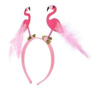 Healvian diadema de flamenco Playa elegante aro de pelo de flamenco tocado hawaiano tropical boppers de cabeza de flamenco diademas de fiesta de flamencos el plastico rosa