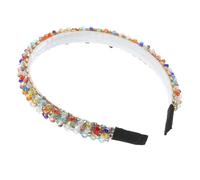 Healvian Diadema de Gemas de Imitación y Gemas para Mujer, 1 Unidad, Tamaño Único, Acolchada y Colorida, para Adolescentes y Bodas, Accesorio de Tela Cómodo y Brillante para Fiestas y Uso