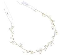 Healvian Diadema de Perlas Hecha Mano Tocado de Boda Forma de Alambre Cristales de Perla para Mujer para Fiesta Boda Accesorios Cabello Diadema de Novia