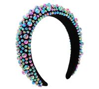 Healvian Diadema De Perlas Navideñas Cintas Para El Cabello Para Mujeres Chicas Venda Women Diademas Accesorios Para El Cabello Para Mujeres Diadema De Spa Pañuelo Banda Green El Plastico