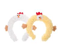 Healvian Diadema de Pollito Peludo 2 Piezas, Accesorio de Cosplay de Peluche y Ligero para Disfraz de Pascua, Diadema Divertida Adultos, Accesorio de Pelo para Fiestas y