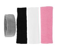 Healvian Diadema Deportiva Transpirable 4 Piezas Negra Gris Blanca Rosa Cinta Elástica Ancha Que Absorbe Sudor para Fitness Yoga Correr y Ciclismo Unisex Banda para Cabello