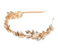 Healvian Diadema Dorada de Boda Adorno para Cabello Tocado de Novia para Fiesta