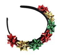 Healvian Diadema floral navideña largo pareo coronas tocados de fiesta de navidad decoración banda diadema de campana diademas de vacaciones para mujer aro de pelo de navidad el plastico
