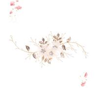 Healvian Diadema Floral Perlas y Cristales para Novias Tocado Elegante de Boda y Accesorios para Fiestas Adorno de Pelo Ligero y Cómodo para Celebraciones Especiales