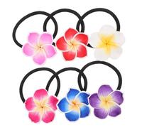 Healvian Diadema Flores De Plumeria 12 Piezas Colores Surtidos Tamaño Único Material Cerámico Banda De Goma Negra Para Niñas Mujeres Uso Diario Playas Fiestas