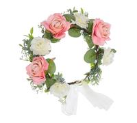 Healvian Diadema Guirnalda de Rosas Diadema Floral Trenzada Cómoda de Simulación para Novias Damas de Honor y Ocasiones Especiales
