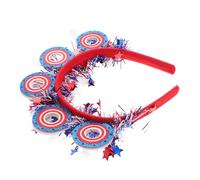 Healvian Diadema Independiente Americana De Color y Diseño De Estrellas y Ruedas Para Fiestas Del Día Independencia y Festivales Patrióticos Accesorio Cabello