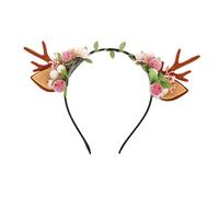 Healvian Diadema Navideña Astas De Ciervo y Frutos Para Cabello En Fiestas De Navidad y Escenarios Festivos Hecha De Materiales Suaves y Duraderos Diadema Para Cabello Con Diseño De Astas d