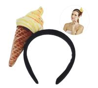 Healvian Diadema para Adultos con Diseño de Cucurucho de Helado Multiusos para Maquillaje y Cuidado Facial Cómoda Firme y Fácil de Limpiar para Fiestas y Diario