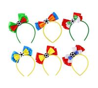 Healvian Diadema para Fútbol Lazo en Colores Bandera Nacional, 6 Piezas Mixtas, Accesorio para Fotos y Celebración Deportiva, Cómoda para Eventos y Fans del Juego Varios estilos